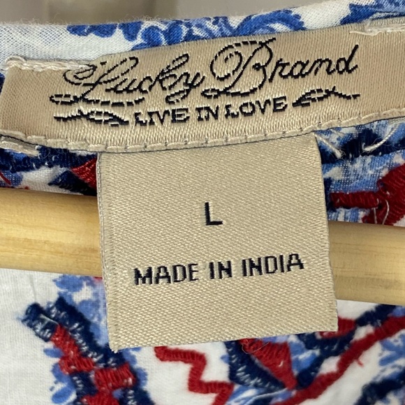 Lucky Brand Boho Top sz L - Picture 8 of 8